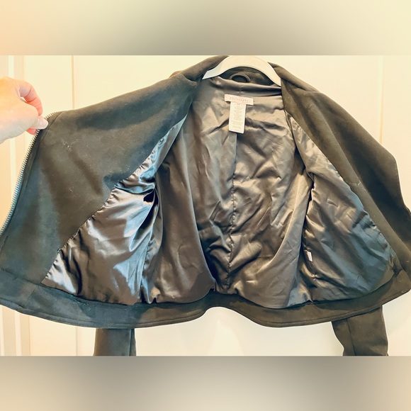 Rock it! PHILOSOPHY (EUC, Size S), Black Vegan Suede, Lined, Cropped Moto Jacket - Picture 5 of 10